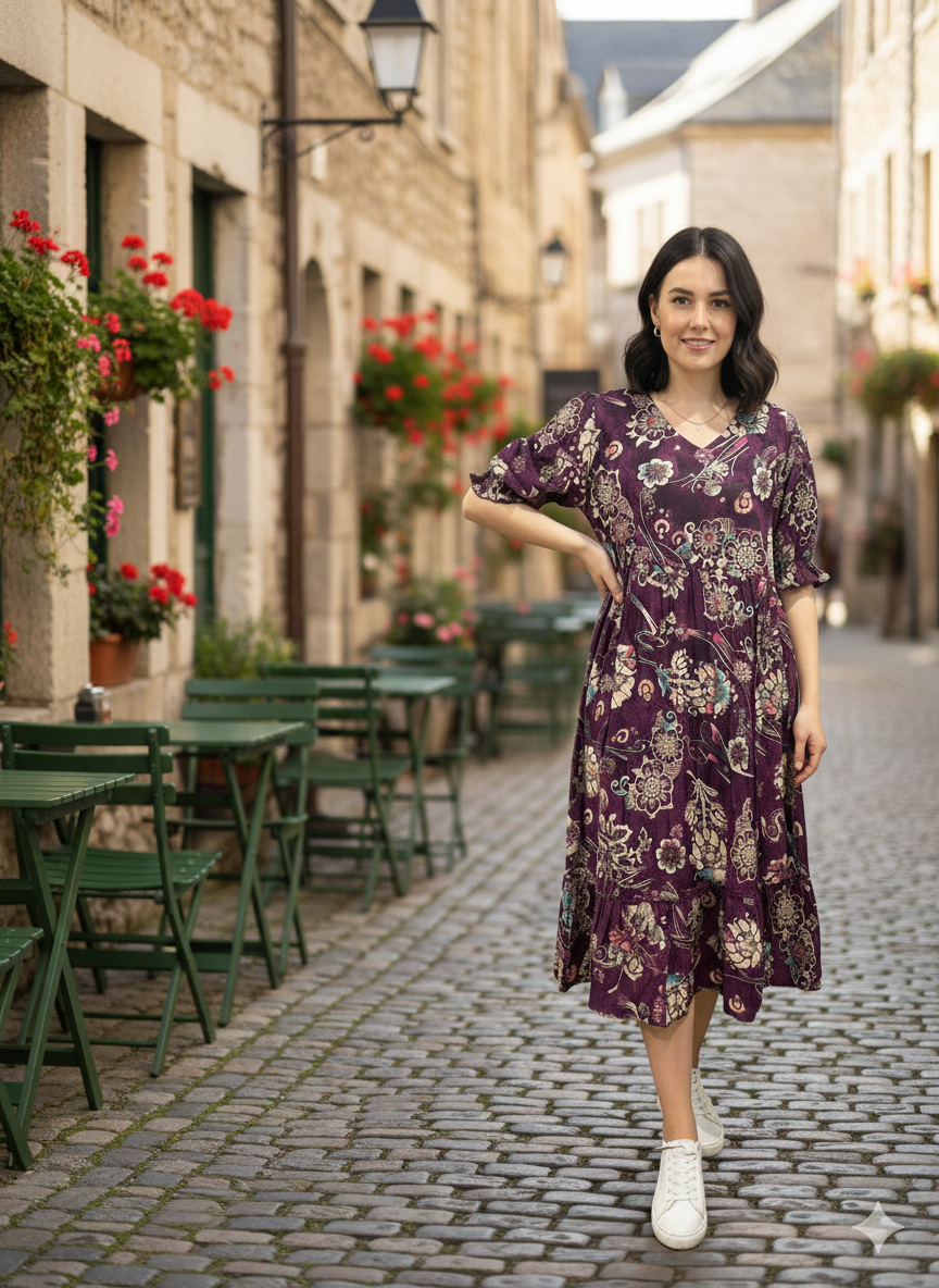 Royal Bloom Vatican Silk Frock