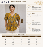 AAVI Mustard Meadow Cotton Peplum Top - Image 2