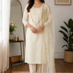 Ivory Gold Mul Chanderi Set