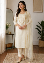 Ivory Gold Mul Chanderi Set
