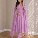 Lavender Glow Mul Chanderi Set