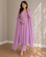 Lavender Glow Mul Chanderi Set