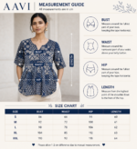 AAVI Indigo Mosaic Cotton Peplum Top - Image 2