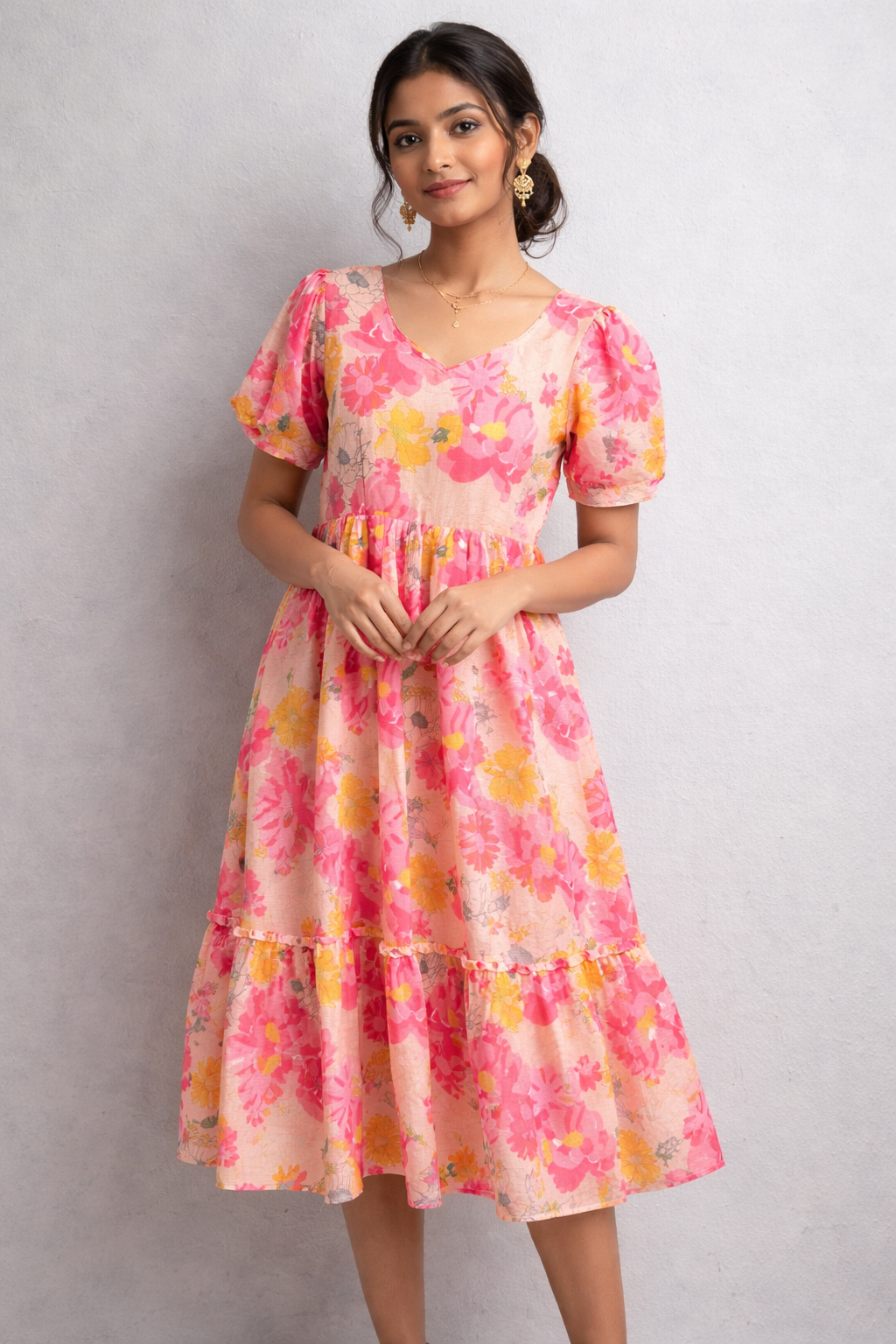 96140122-CDDE-45C1-A2E9-05F182C652B5 Candy Bloom Kota Midi Frock - Image 1