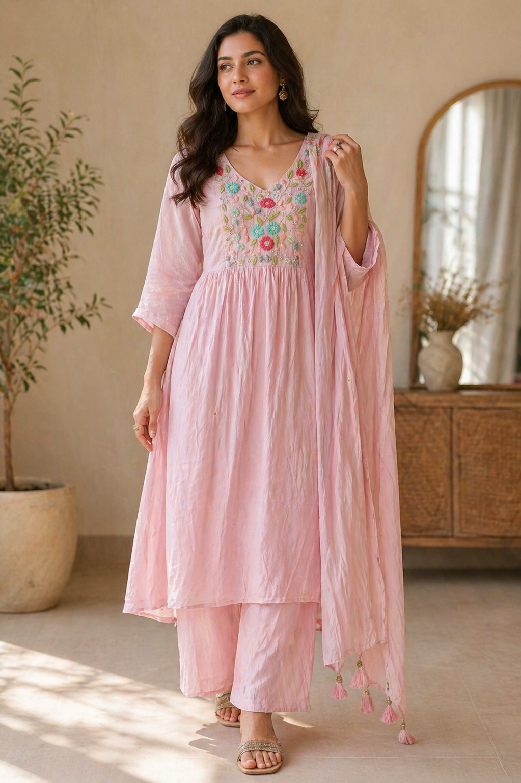 9C54C74D-3C80-40DF-85CE-6FCFDE467797 Blush Flora Chinnon Set - Image 1