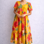 Sunflower Bloom Kota Midi Frock