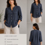 Midnight Breeze Linen Blend Shirt