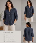 Midnight Breeze Linen Blend Shirt