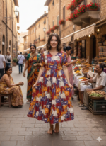 Heritage Horse Kalamkari Cotton Midi Frock