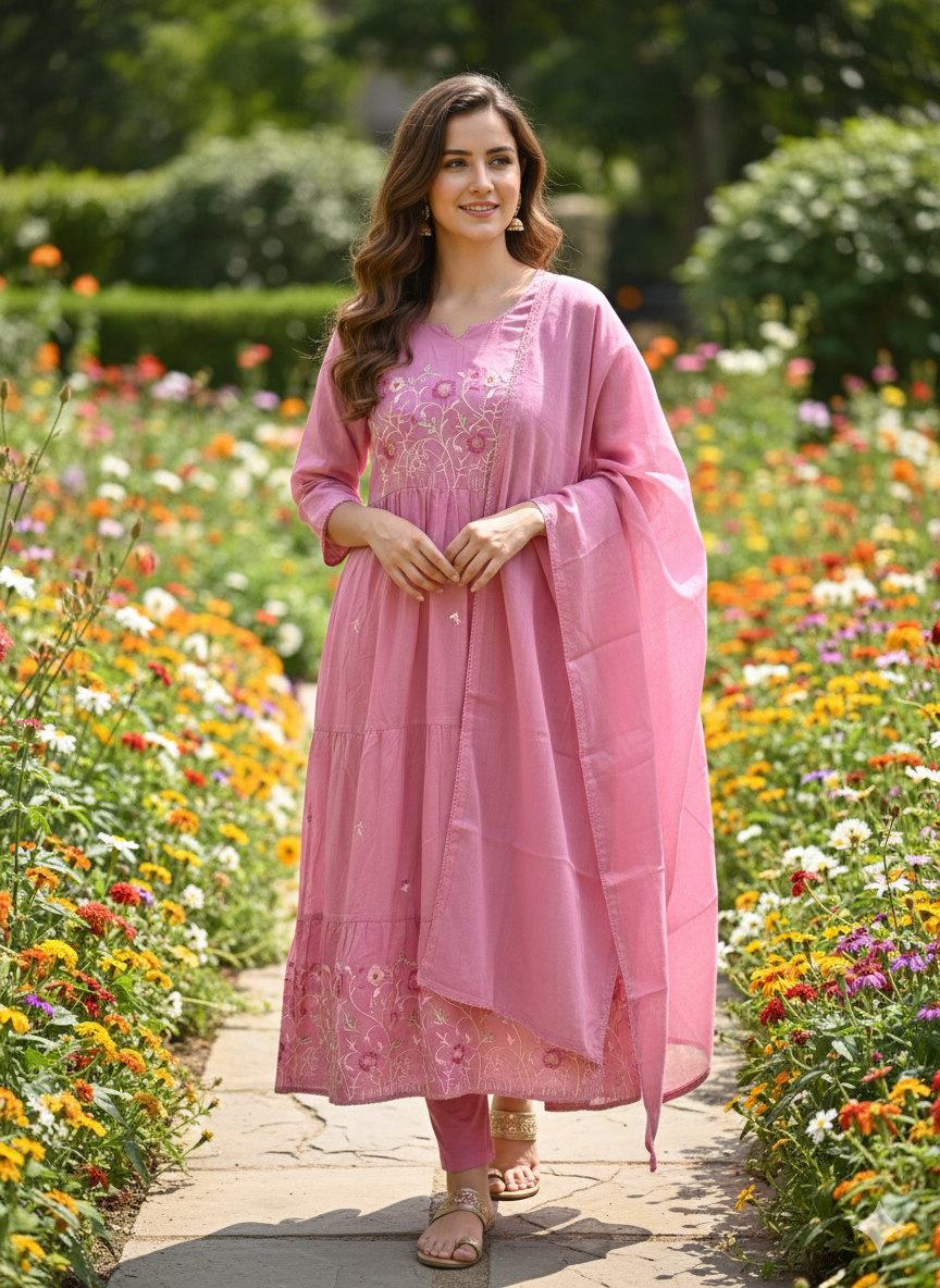 IMG_1274 Blush Garden Mul Cotton Set - Image 1