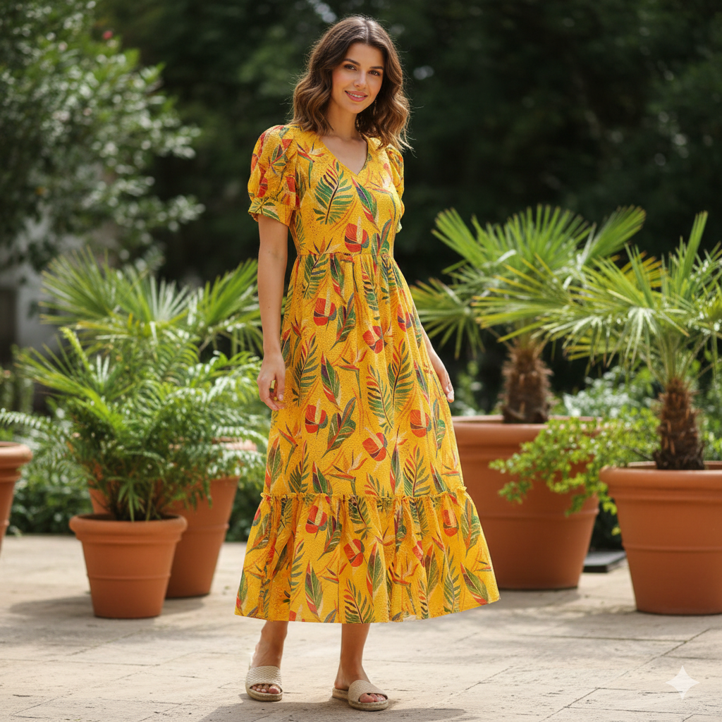 IMG_1295 Sunlit Tropica Kota Midi Frock - Image 1