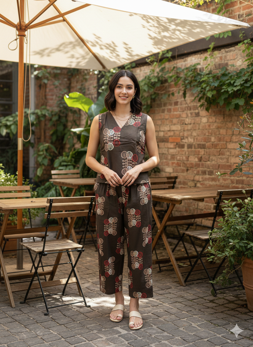 IMG_1359 AAVI Mocha Bloom Co-ord Set - Image 1
