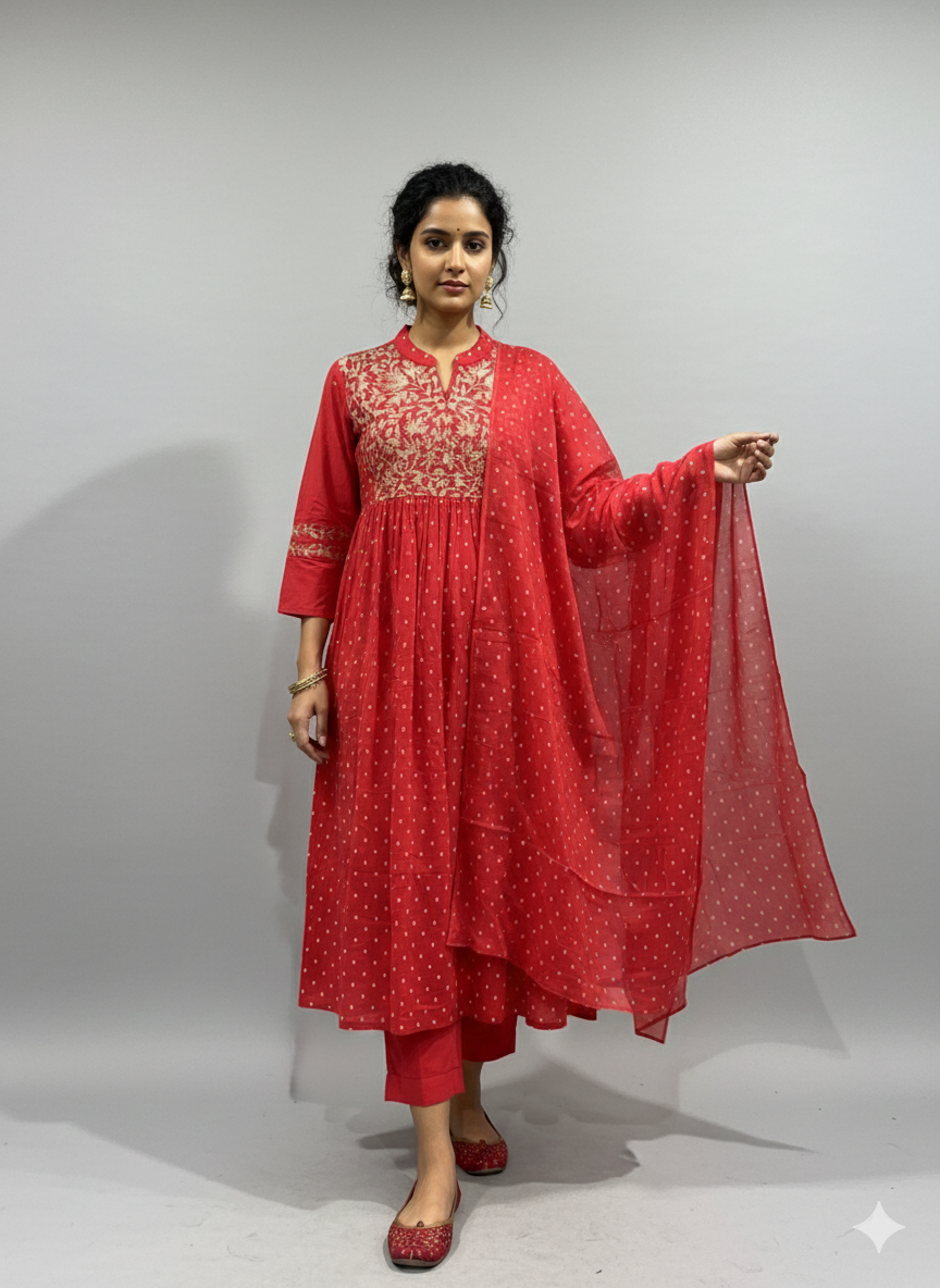 IMG_1438 Crimson Charm Cotton Set - Image 1