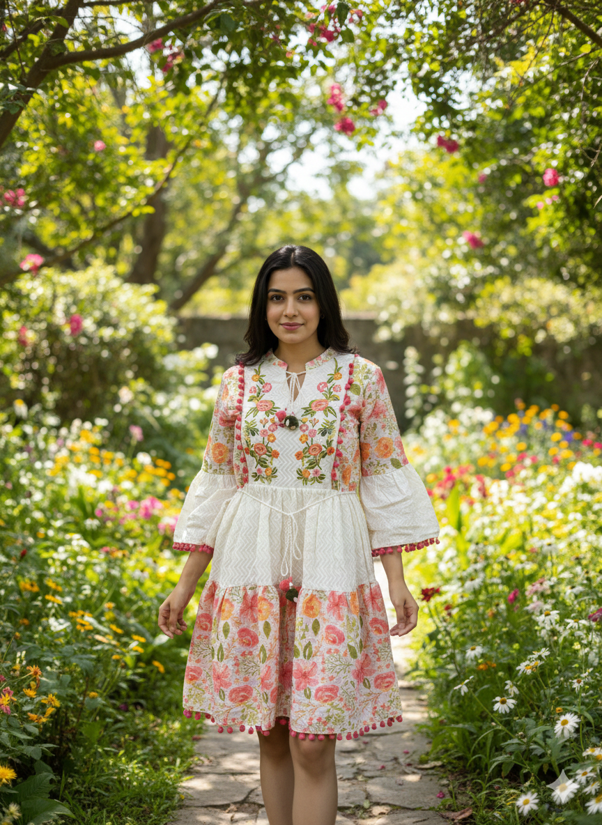 IMG_1442 Blush Garden Embroidered Tunic Dress - Image 1