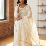 Ivory Bloom Mul Chanderi Set