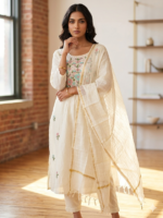 Ivory Bloom Mul Chanderi Set