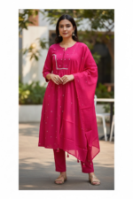 Rani Pink Mul Chanderi Grace Set