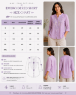 Lavender Bloom Embroidered Linen Shirt - Image 2