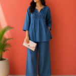 Indigo Bloom Denim Co-ord Set