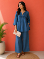 Indigo Bloom Denim Co-ord Set