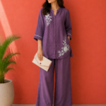 Royal Orchid Embroidered Co-ord Set