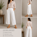 Pure Grace Lace Panel Linen Pants