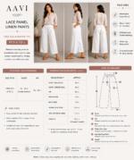 Pure Grace Lace Panel Linen Pants - Image 2