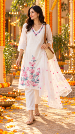 Blush Bloom Kora Cotton 3-Piece Suit Set - Image 3