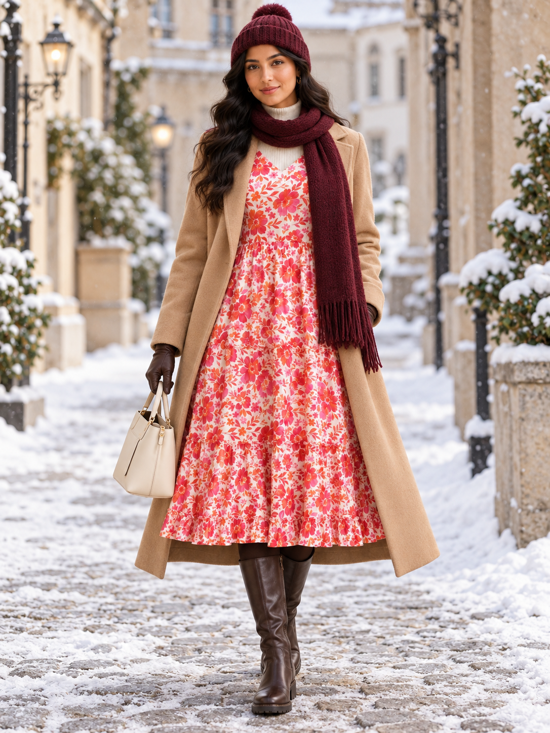 9ddcc45e-3dbc-4801-a8ed-5a621fa52edb Blush Blossom Georgette Midi Frock - Image 1