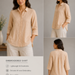 Sand Dune Embroidered Linen Shirt