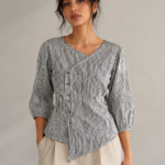 AAVI Originals Monochrome Stripe Wrap Top