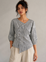 AAVI Originals Monochrome Stripe Wrap Top