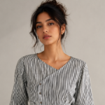 AAVI Originals Monochrome Stripe Wrap Top