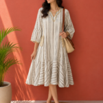 Desert Breeze Striped Cotton Dress