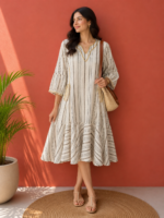 Desert Breeze Striped Cotton Dress