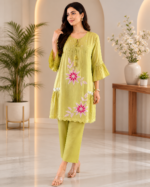 Lime Blossom Mul Chanderi Co-ord Set
