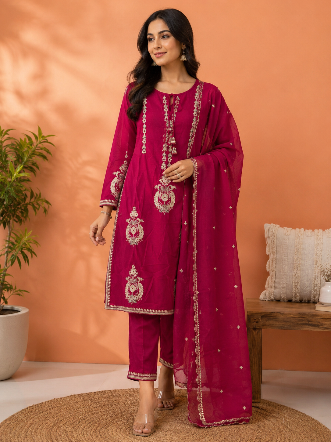 C8D16270-2C5D-4EDE-8081-6C3BF13C9F19 Ruby Royale Mul Cotton 3-Piece Suit Set - Image 1