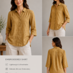 Golden Meadow Embroidered Linen Shirt