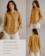 Golden Meadow Embroidered Linen Shirt