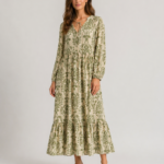 Olive Bloom Maxi Dress