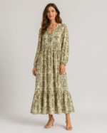 Olive Bloom Maxi Dress