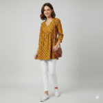 Mustard Meadow Cotton Printed Top