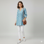 Sky Blossom Cotton Printed Top