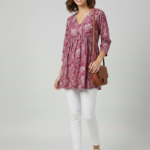 Rosewood Garden Cotton Printed Top