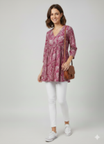 Rosewood Garden Cotton Printed Top