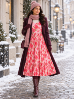 Blush Rose Georgette Midi Dress - Image 2